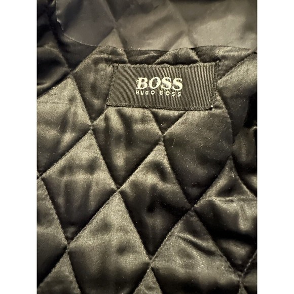 HUGO BOSS Vintage Bomber Jacket Mens 40R Brown Black - Picture 8 of 11